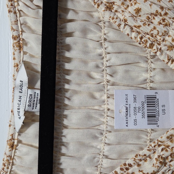 American Eagle Smocked Floral Babydoll Top | Size Small - Picture 4 of 5